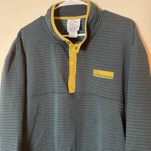Ducks Unlimited XXL Quarter Snap Pullover Green Black Yellow Trim Long Sleeve